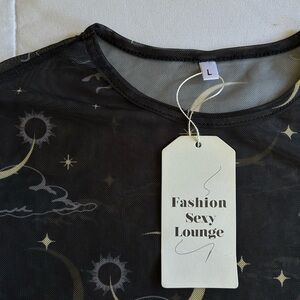 NEW WITH TAGS sheer long sleeve mesh top